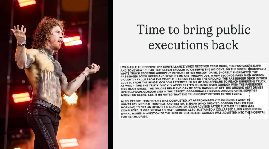 Singer Who Ran Over His Girlfriend Calls For Public Executions